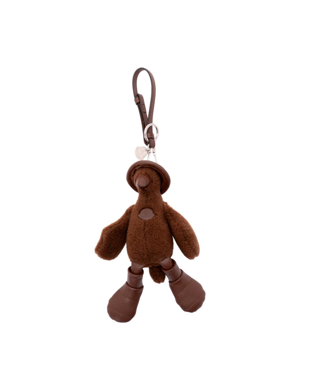 MONCLER Коричневый брелок, фото 1