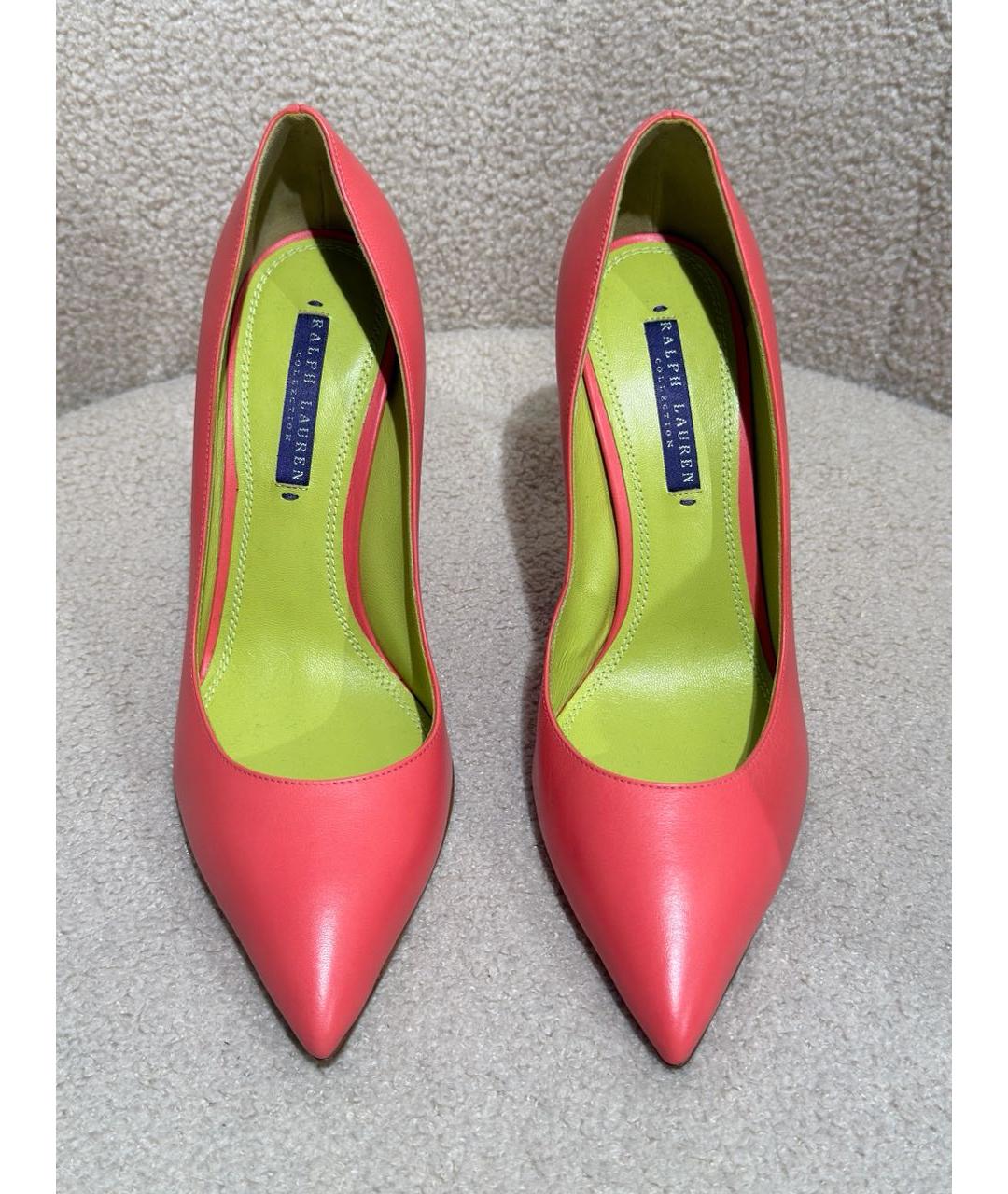 RALPH LAUREN PURPLE LABEL Коралловые кожаные туфли, фото 2