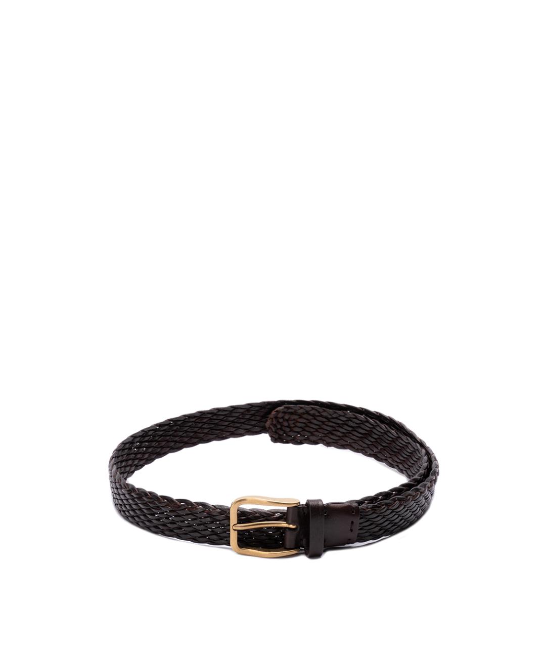 BRUNELLO CUCINELLI Коричневый кожаный ремень, фото 1