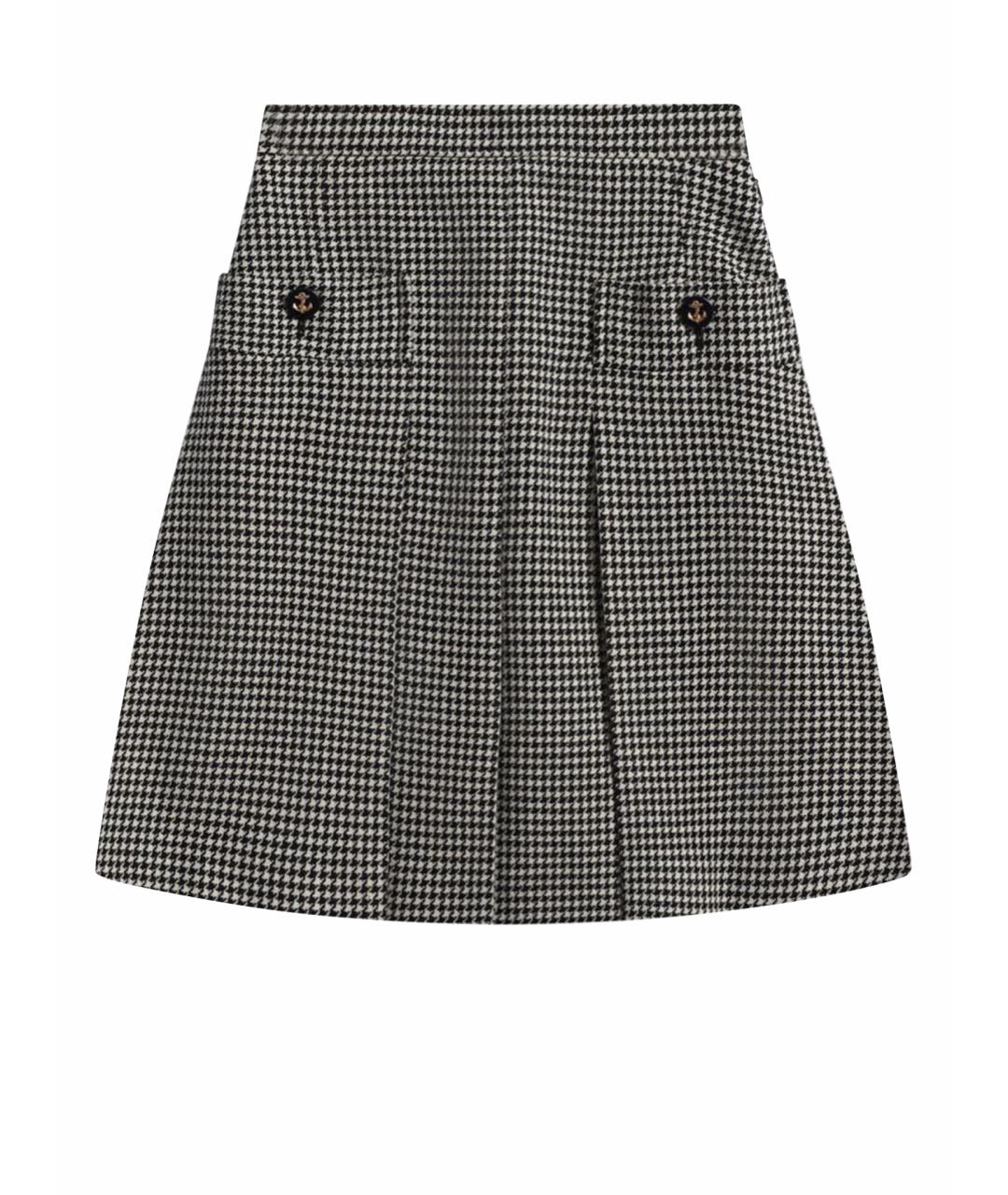 GUCCI Мульти шерстяная юбка мини, фото 1