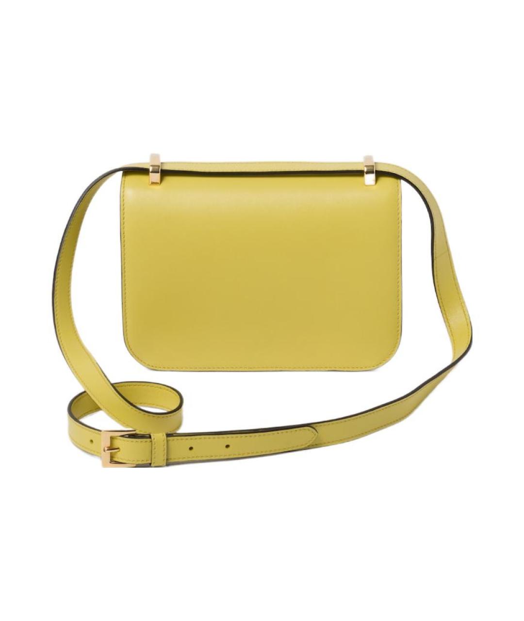 MIU MIU Желтая кожаная сумка через плечо, фото 3