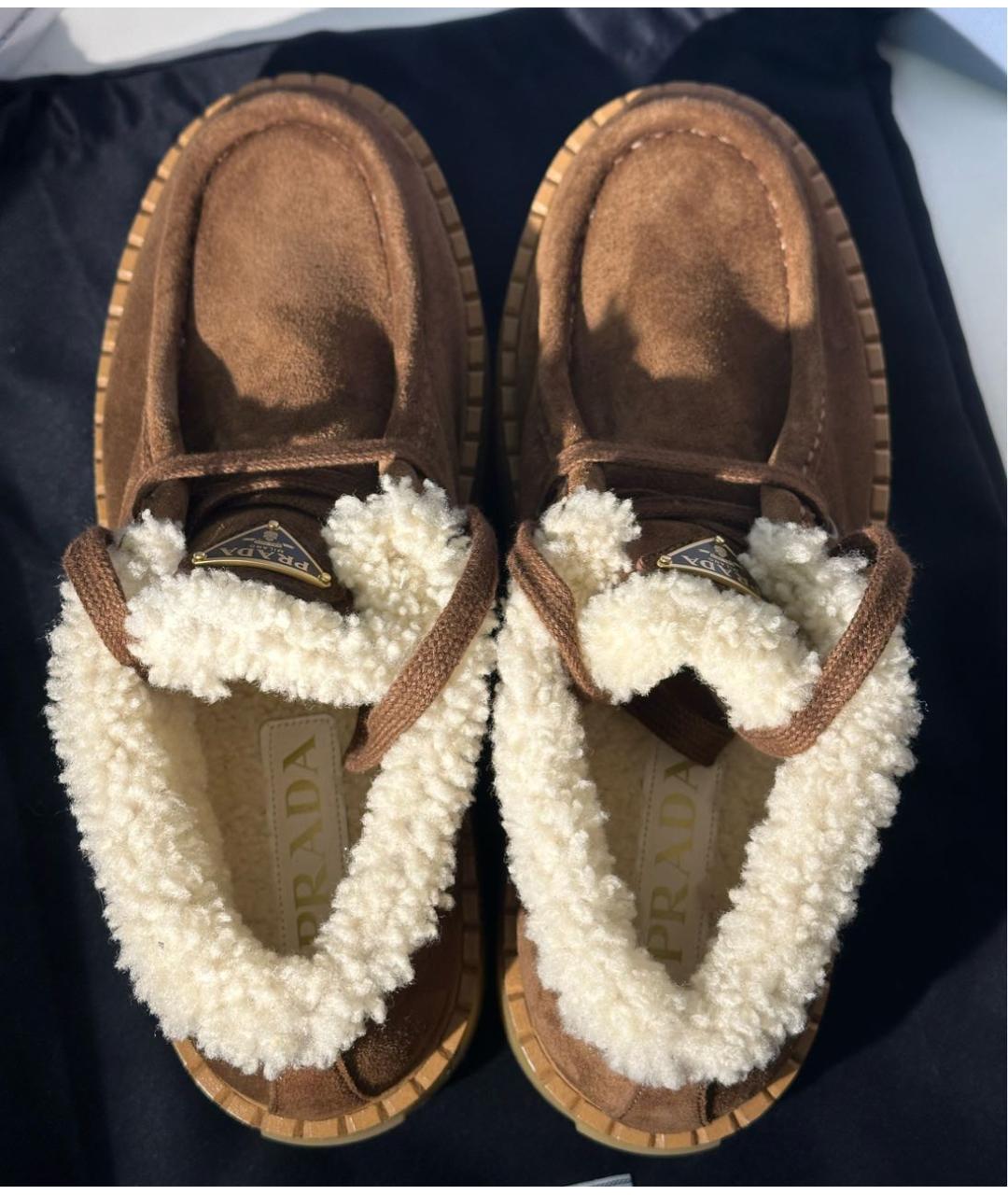 PRADA Коричневые замшевые лоферы, фото 3