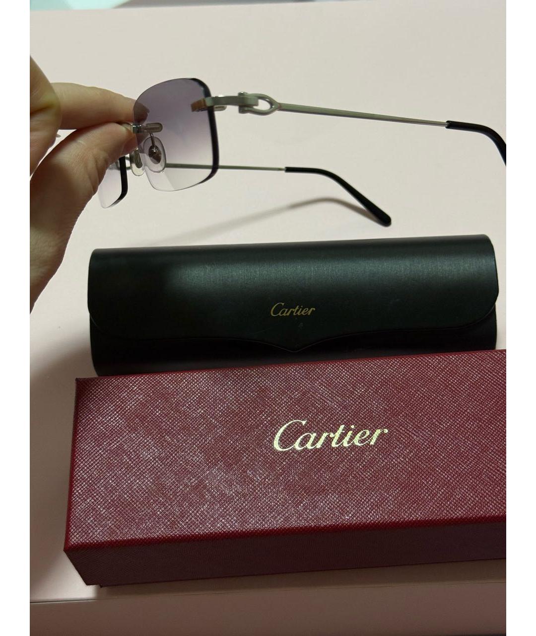 CARTIER Серебряные металлические солнцезащитные очки, фото 5