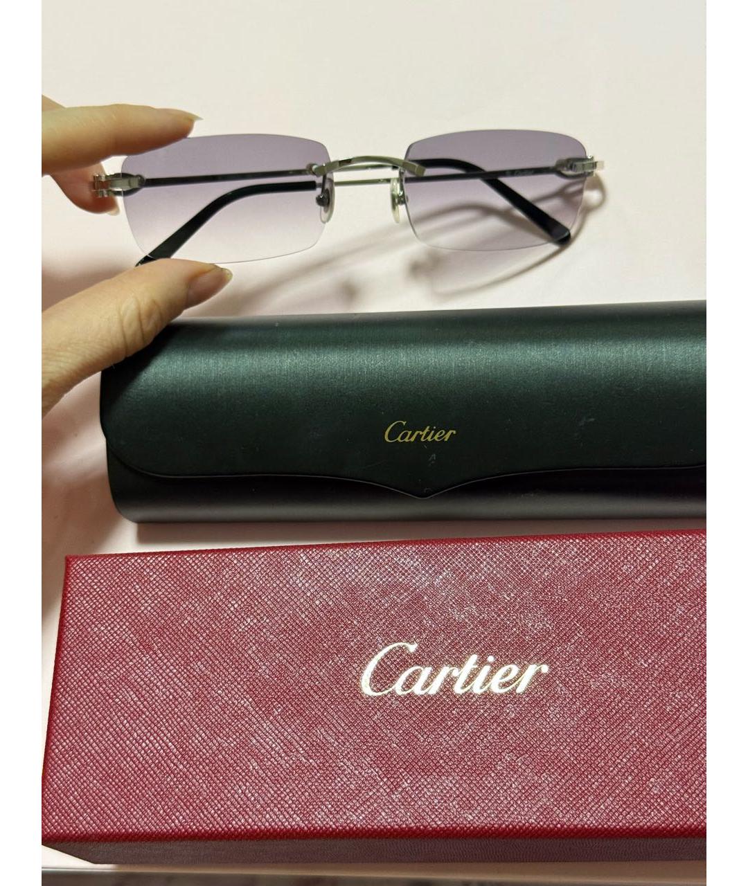 CARTIER Серебряные металлические солнцезащитные очки, фото 3