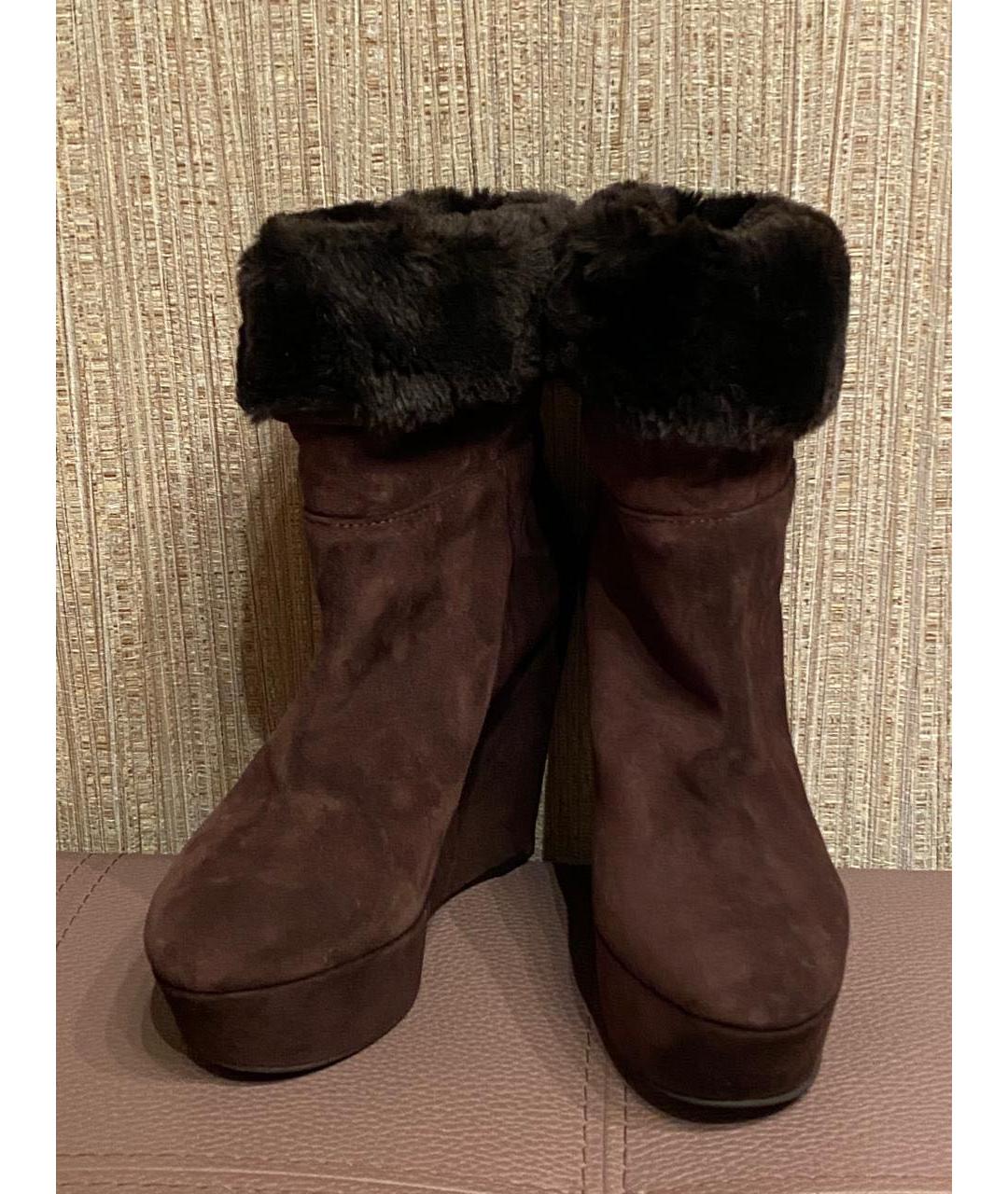 GIAN MARCO LORENZI Коричневые замшевые полусапоги, фото 3