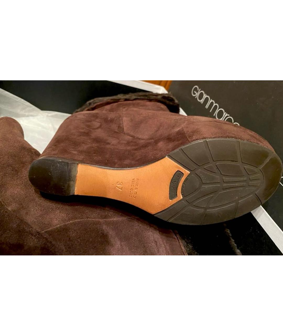 GIAN MARCO LORENZI Коричневые замшевые полусапоги, фото 8