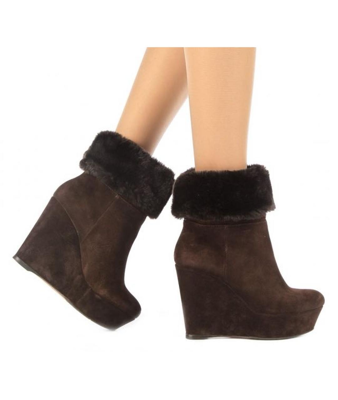 GIAN MARCO LORENZI Коричневые замшевые полусапоги, фото 6