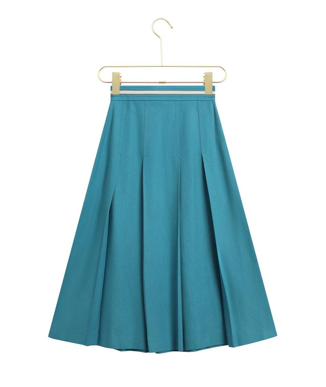 GUCCI Бирюзовая вискозная юбка миди, фото 2