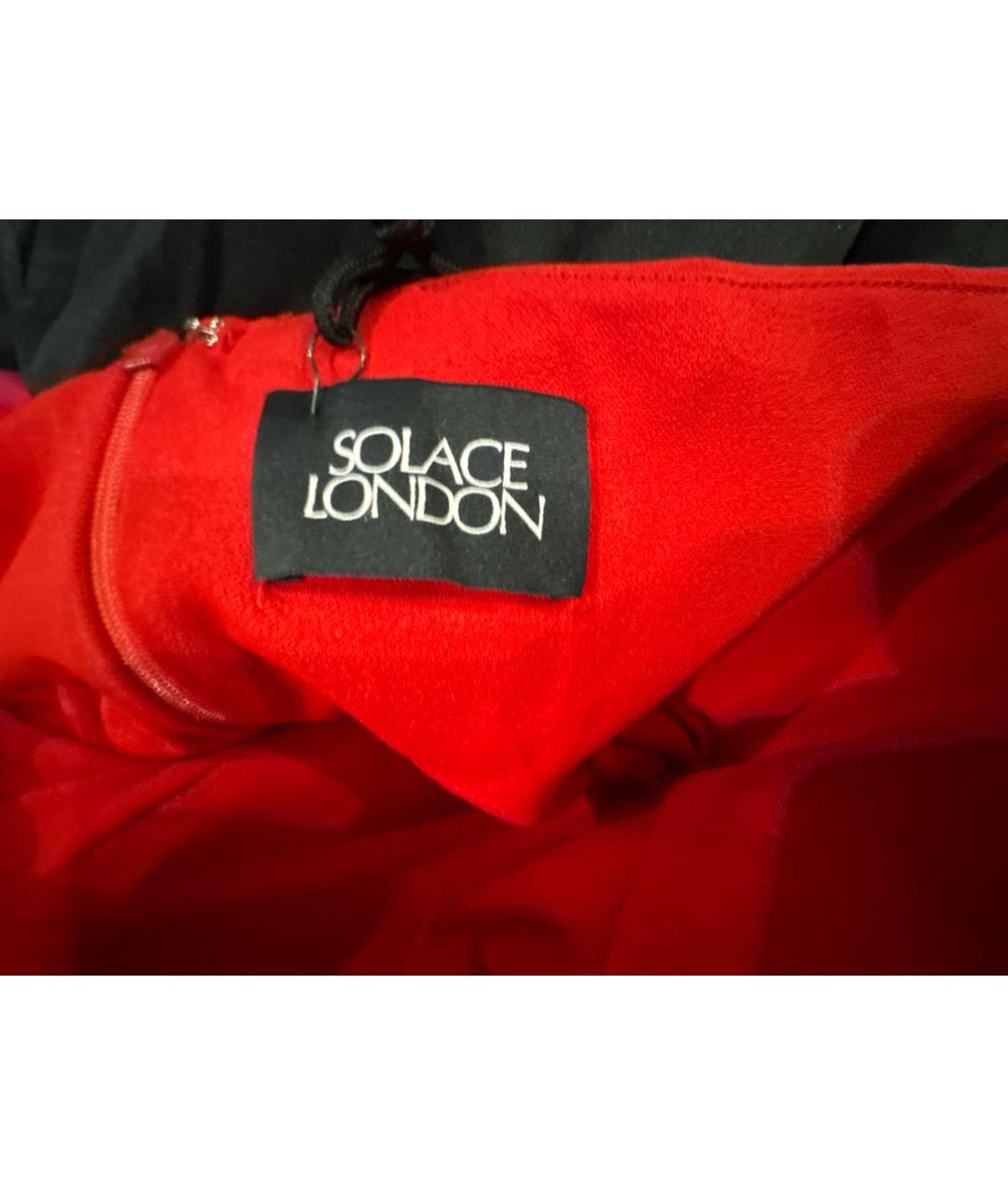 SOLACE LONDON Красное полиэстеровое вечернее платье, фото 3