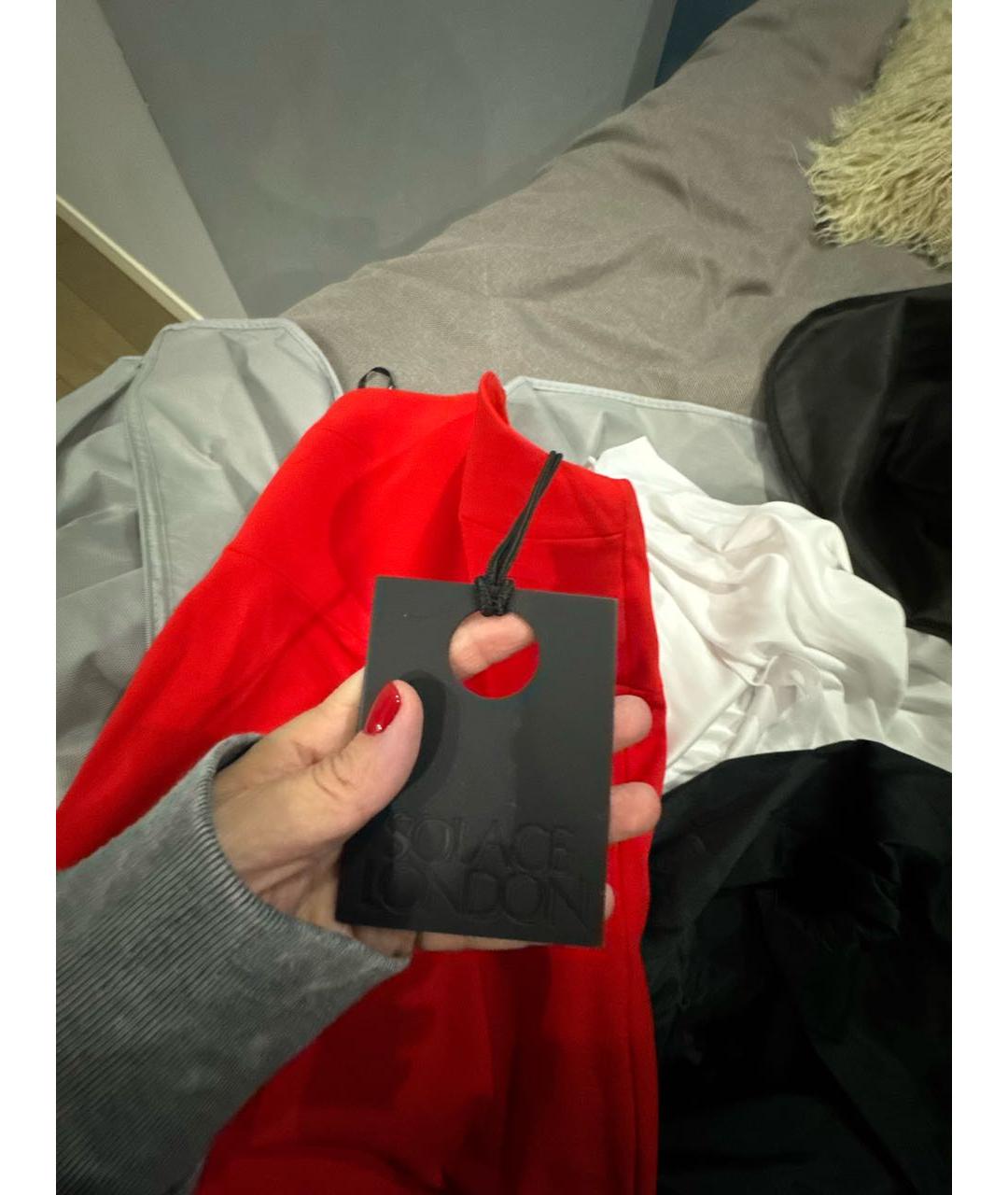 SOLACE LONDON Красное полиэстеровое вечернее платье, фото 5