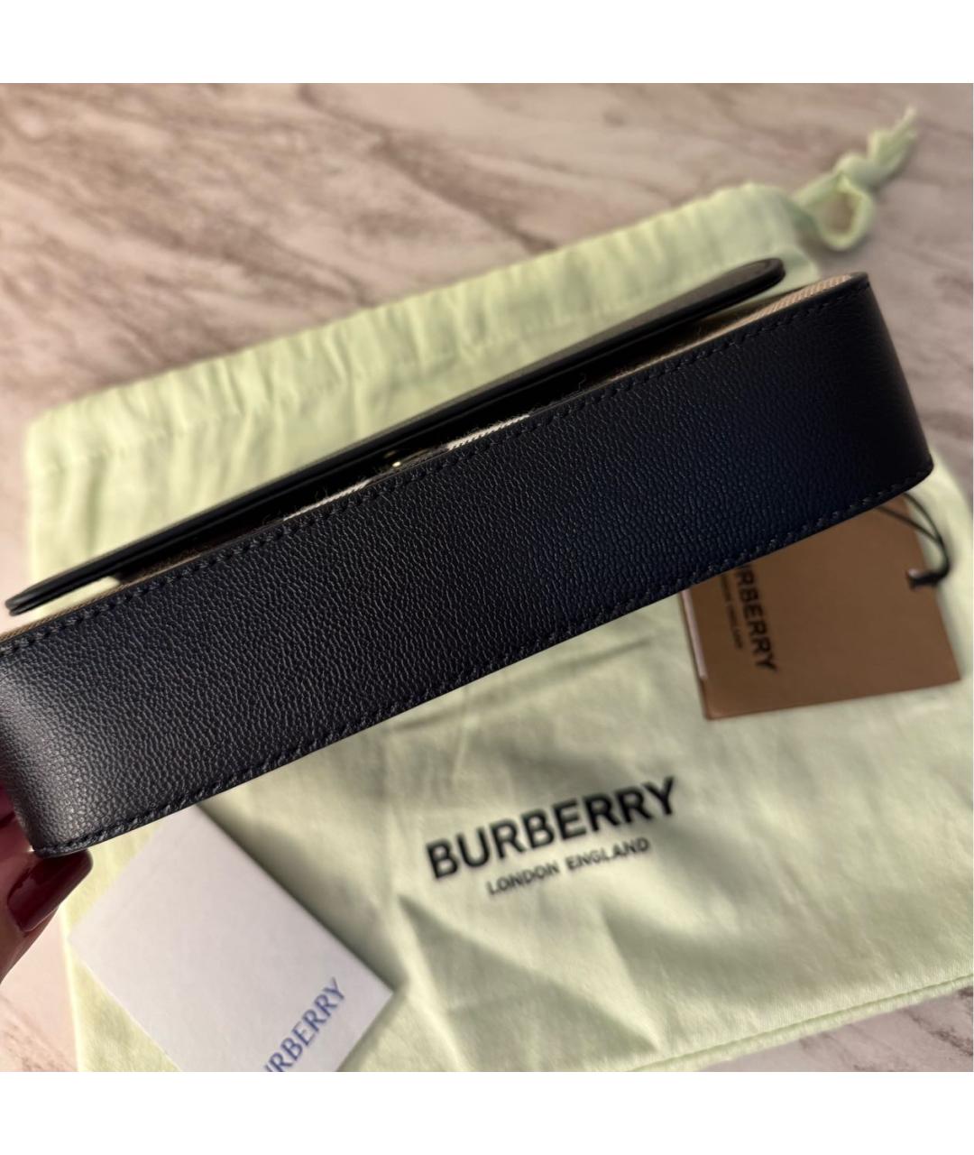 BURBERRY Черная кожаная сумка через плечо, фото 4