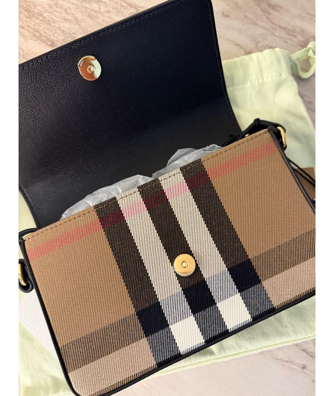 BURBERRY Черная кожаная сумка через плечо, фото 5