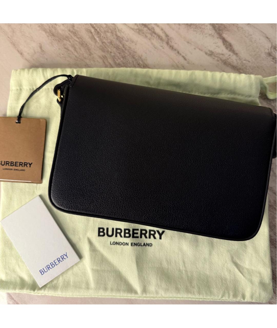 BURBERRY Черная кожаная сумка через плечо, фото 3