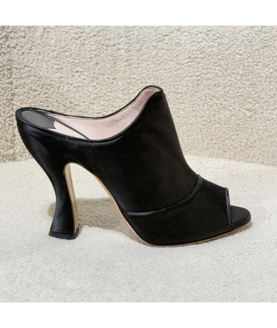 MIU MIU Черные текстильные мюли, фото 8