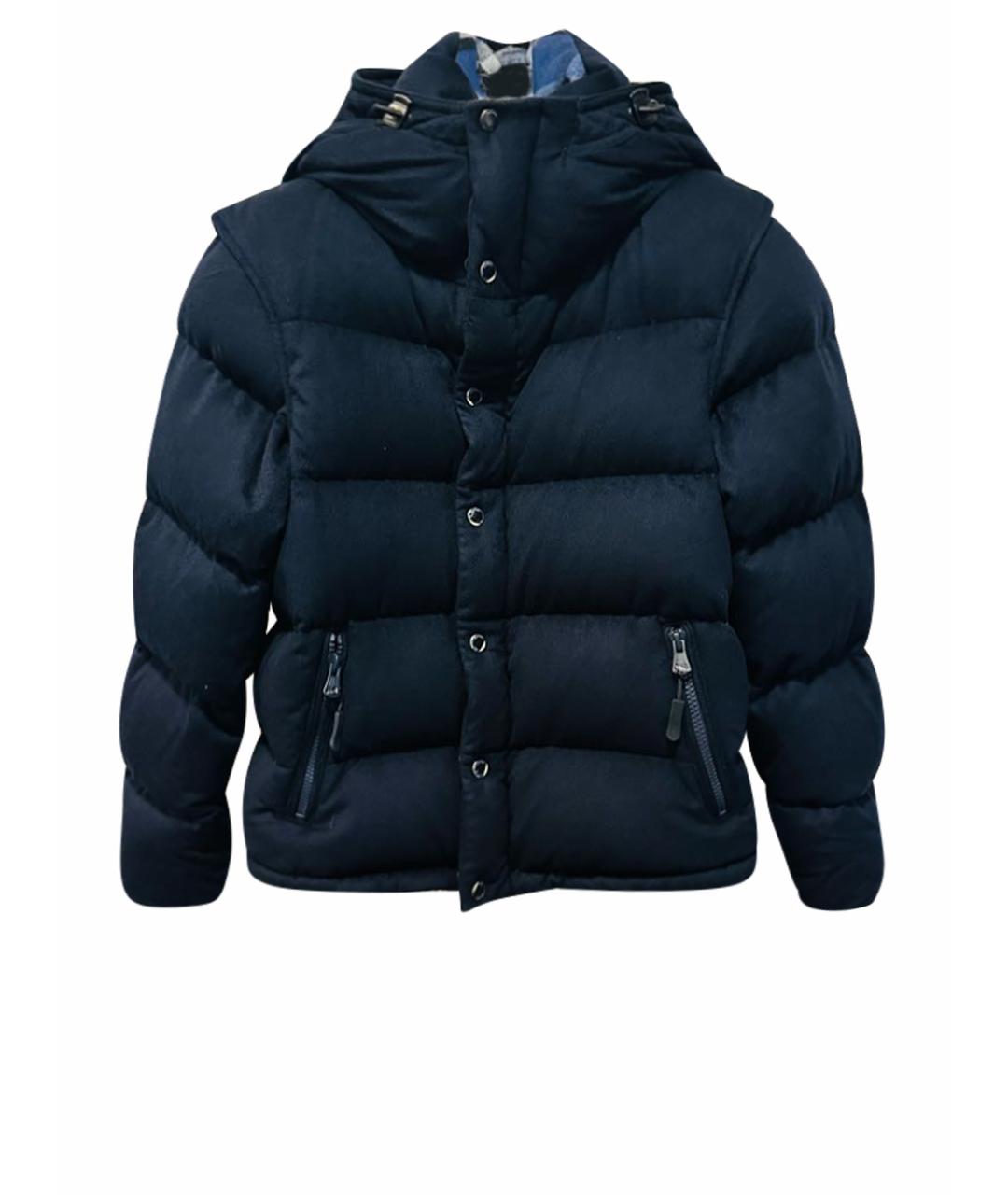 BURBERRY Темно-синий кашемировый пуховик, фото 1