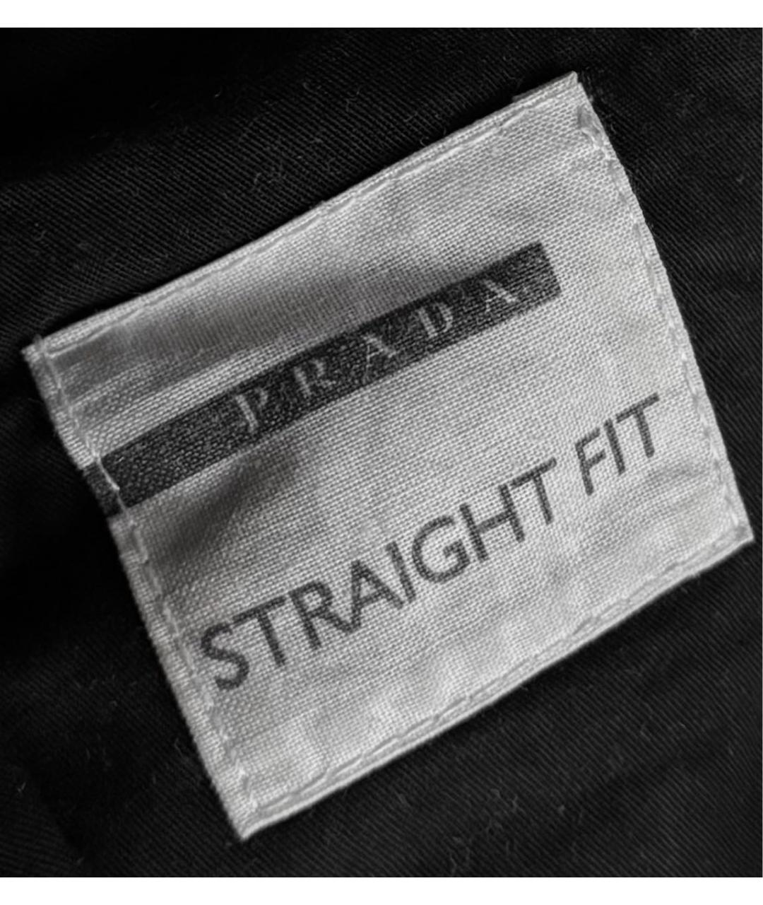 PRADA Черные хлопковые прямые брюки, фото 4
