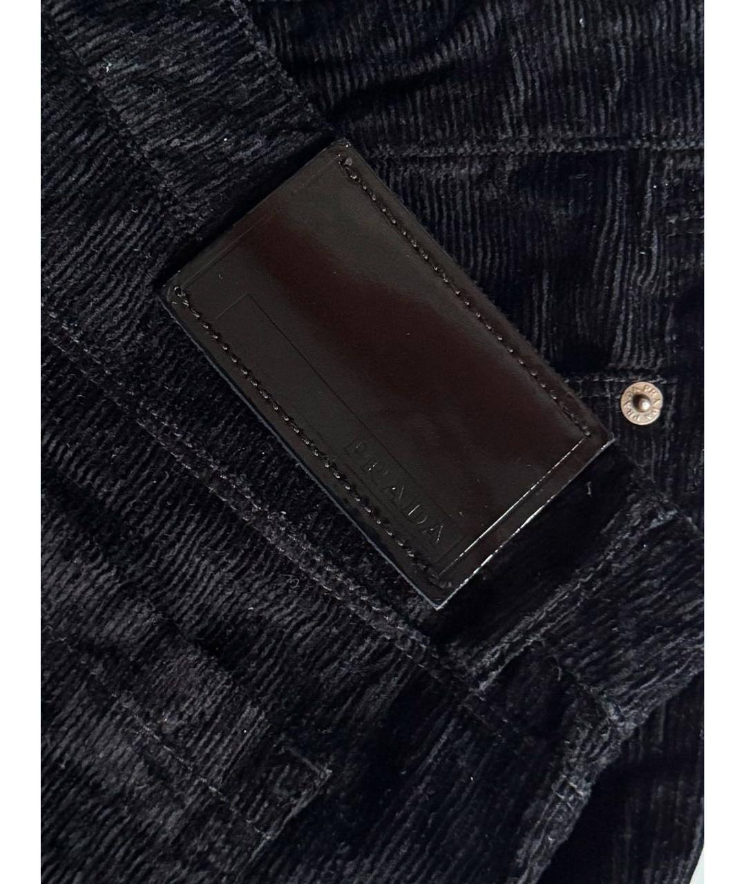 PRADA Черные хлопковые прямые брюки, фото 5