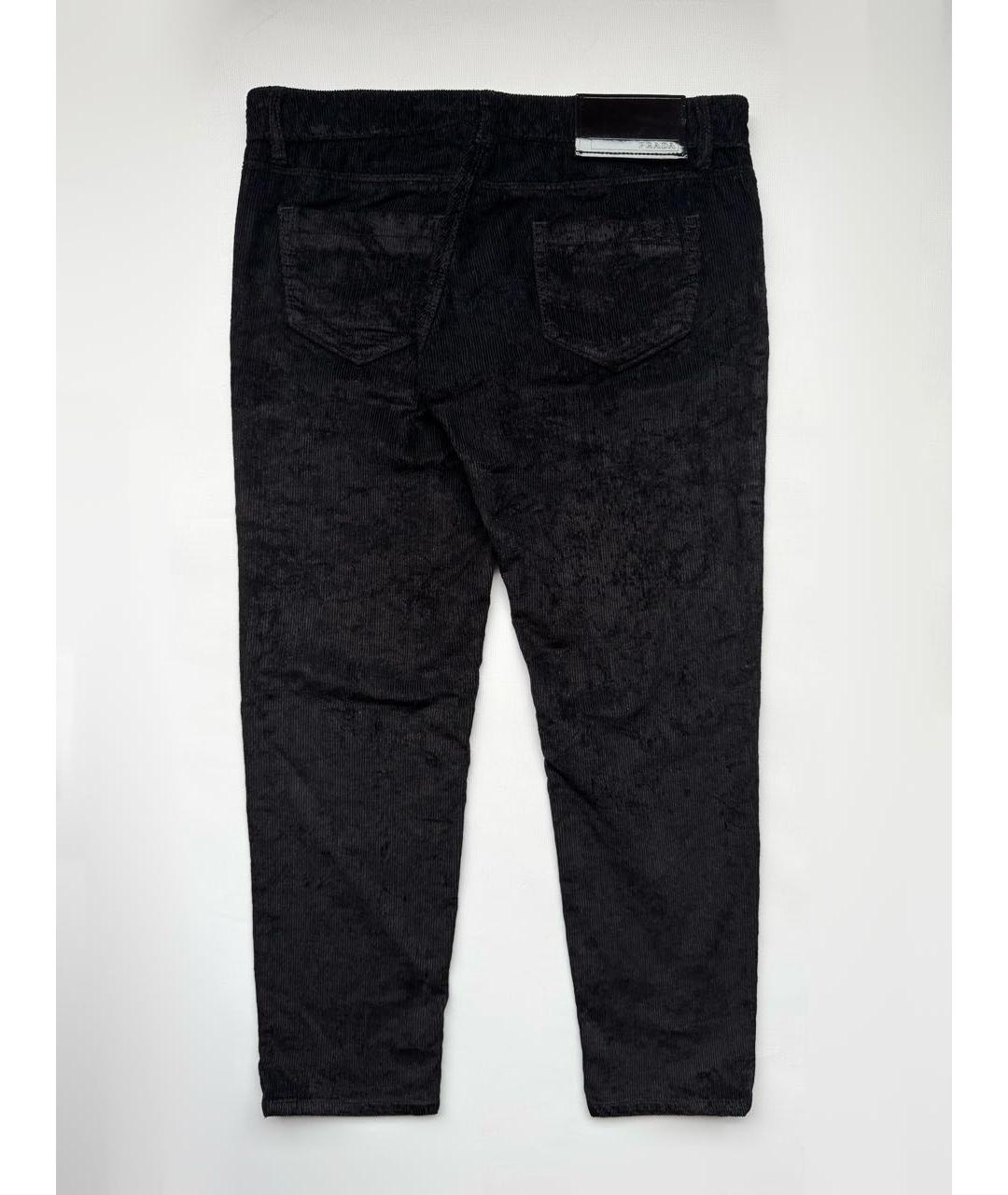 PRADA Черные хлопковые прямые брюки, фото 2