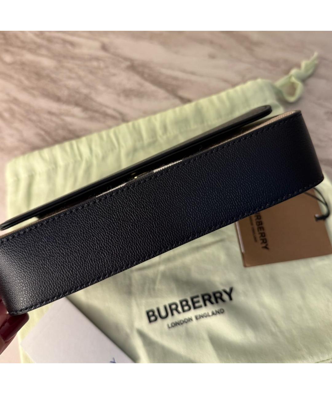 BURBERRY Черная кожаная сумка тоут, фото 4