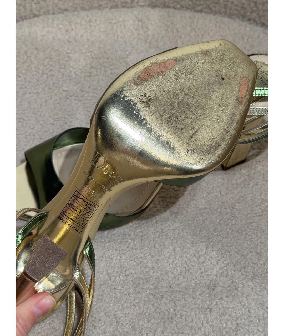 CHRISTIAN DIOR Мульти босоножки из лакированной кожи, фото 7