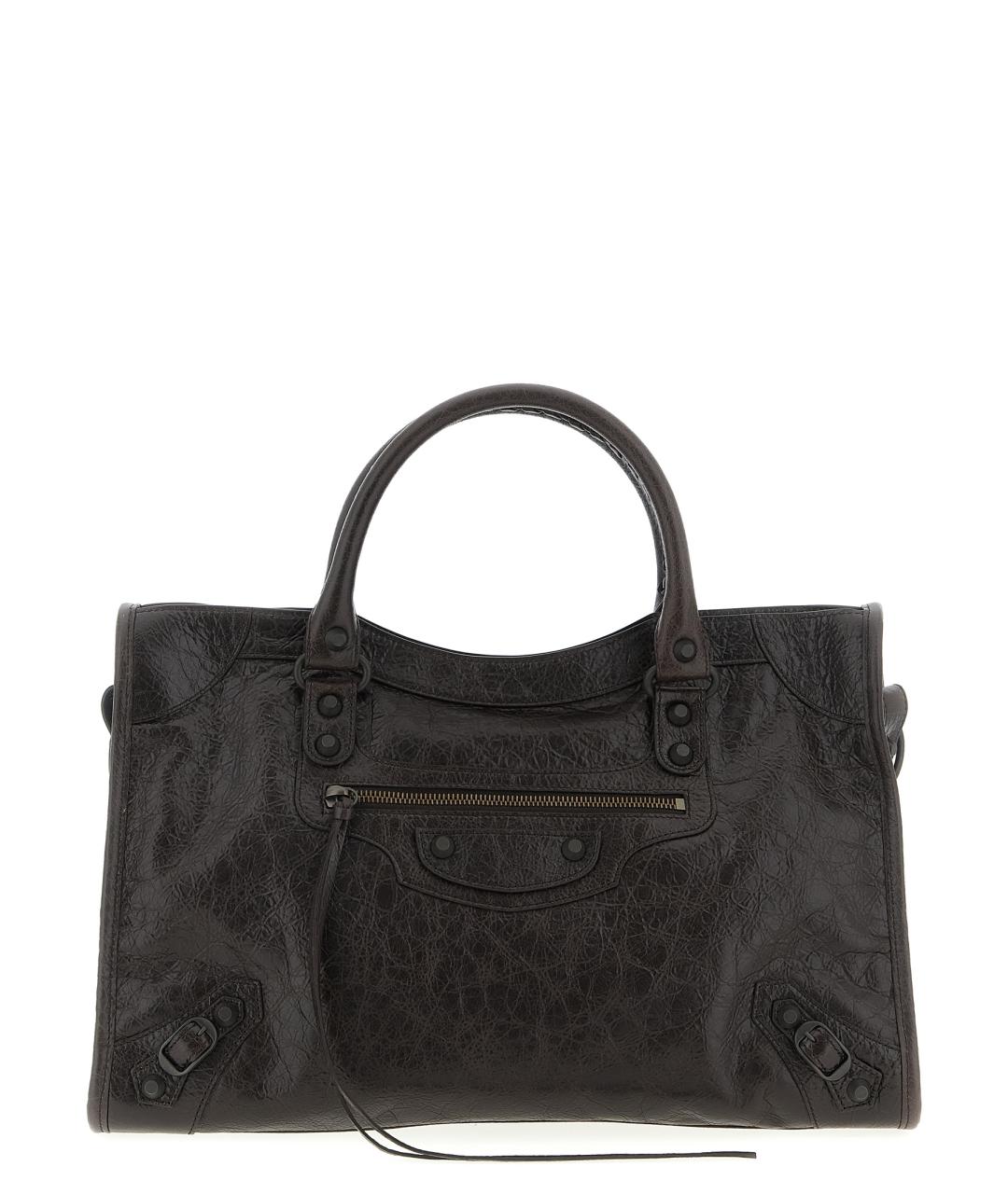 BALENCIAGA Коричневая кожаная сумка тоут, фото 1