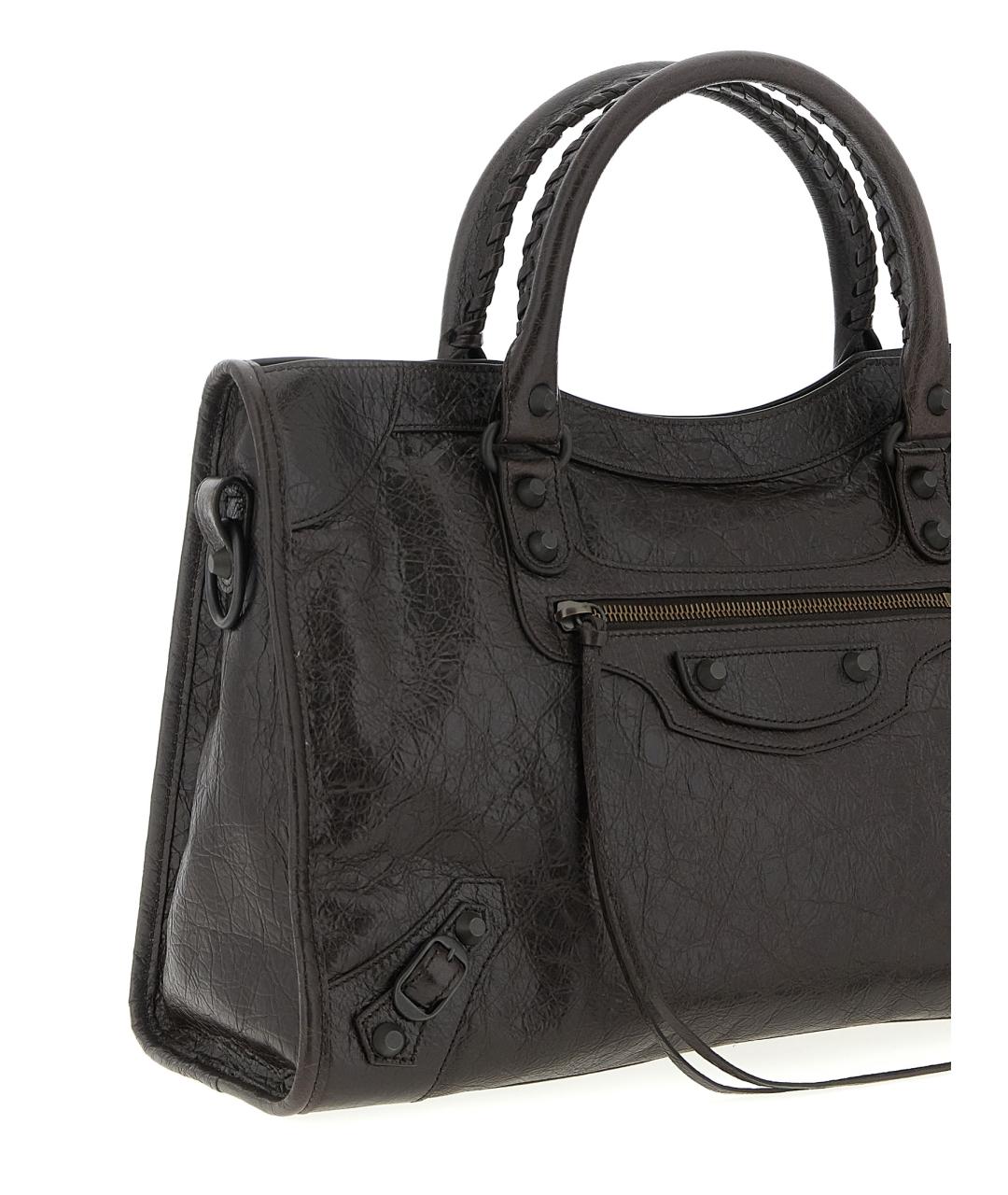 BALENCIAGA Коричневая кожаная сумка тоут, фото 3