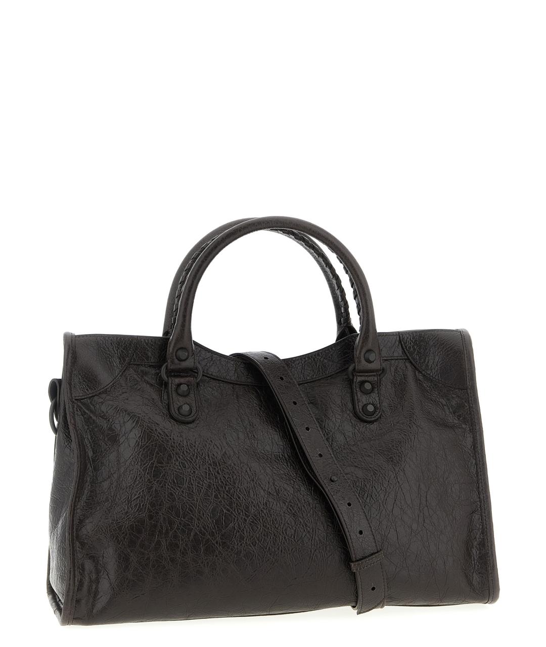 BALENCIAGA Коричневая кожаная сумка тоут, фото 2