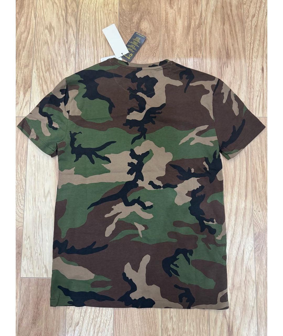 POLO RALPH LAUREN Хаки хлопковая футболка, фото 2