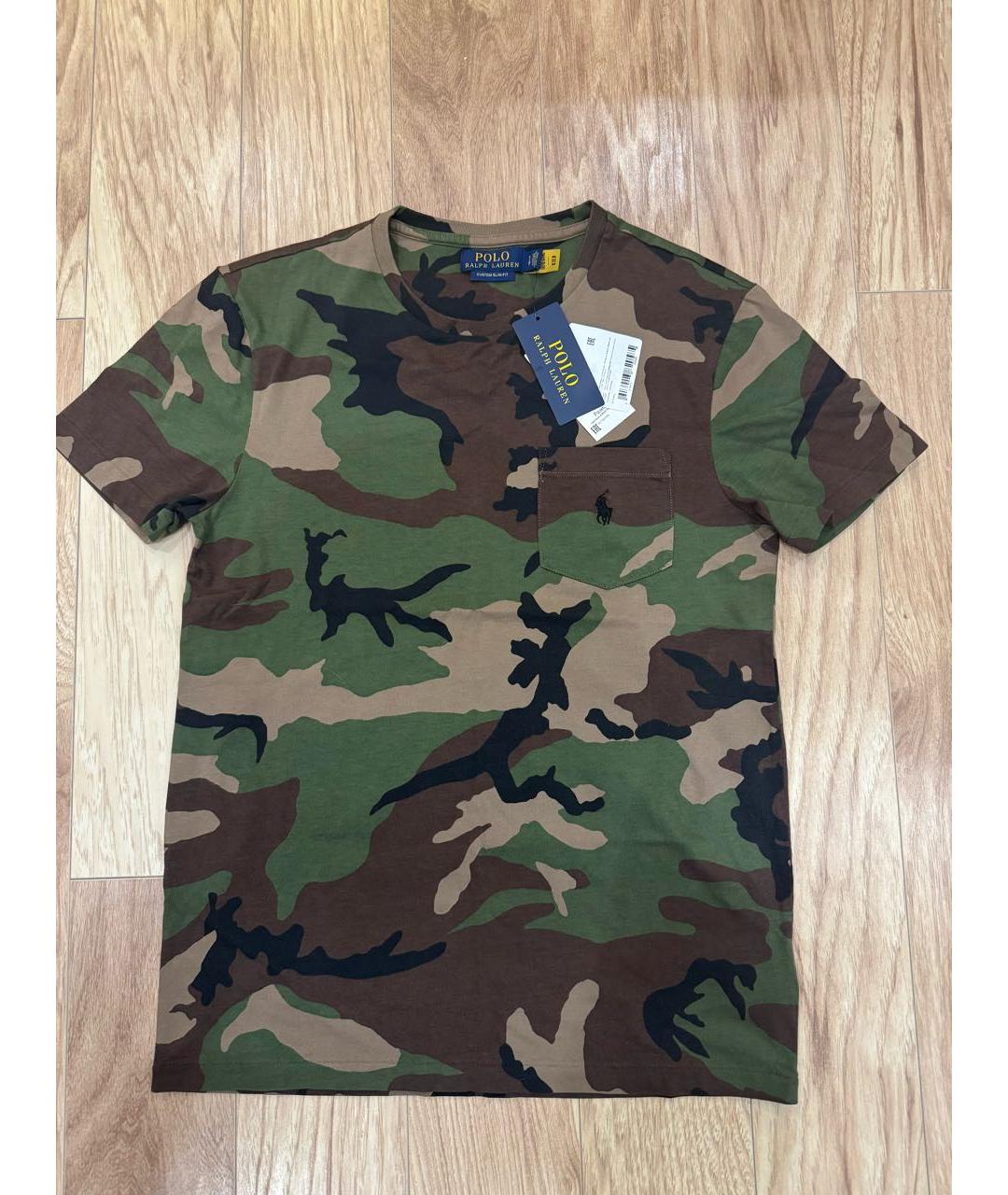 POLO RALPH LAUREN Хаки хлопковая футболка, фото 5