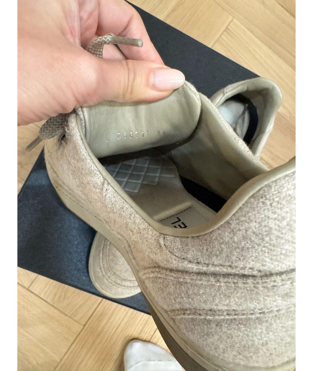 CHANEL Бежевые текстильные кеды, фото 3