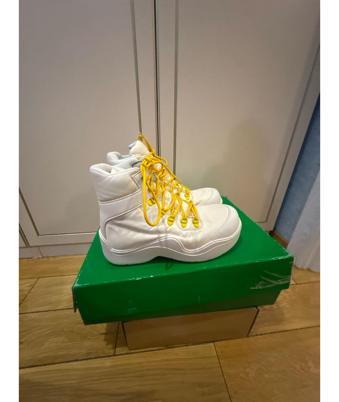 BOTTEGA VENETA Белые синтетические ботинки, фото 9
