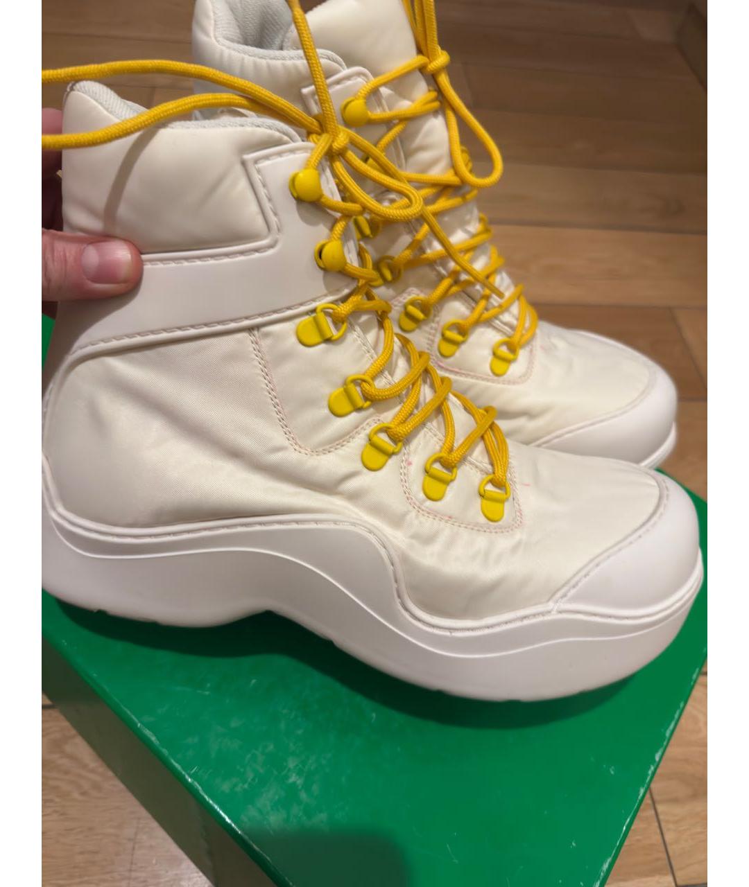 BOTTEGA VENETA Белые синтетические ботинки, фото 8