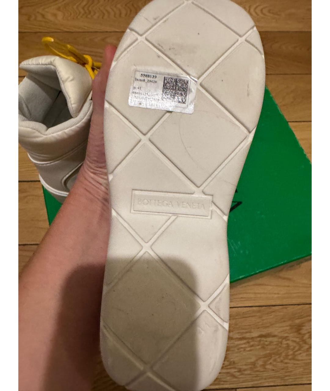 BOTTEGA VENETA Белые синтетические ботинки, фото 5