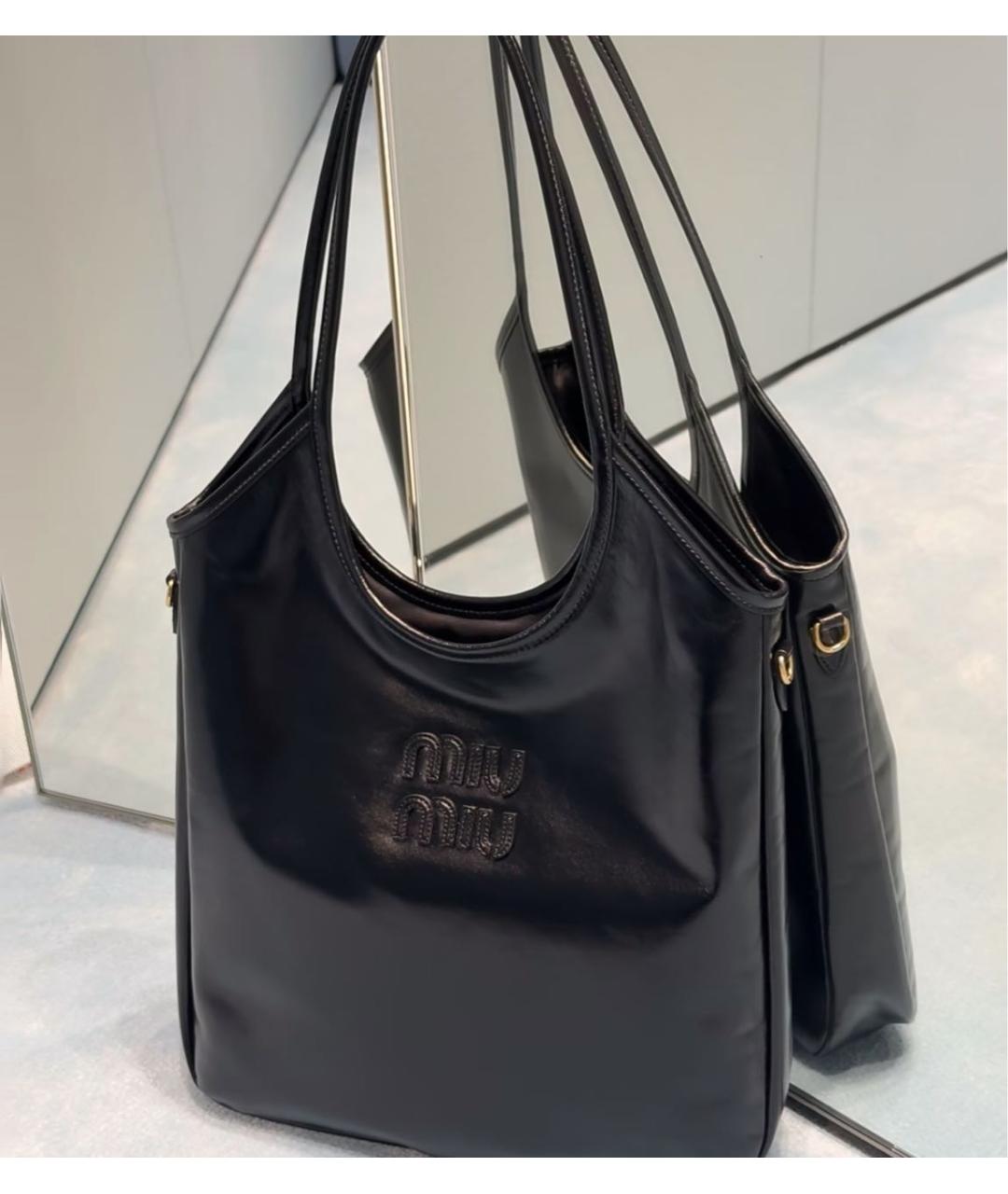 MIU MIU Черная кожаная сумка через плечо, фото 3