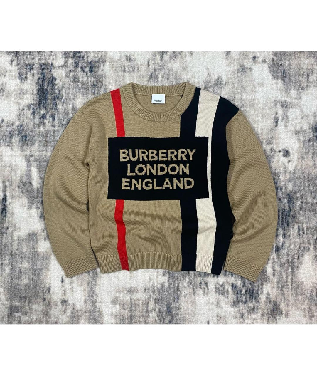 BURBERRY Коричневый шерстяной джемпер / свитер, фото 2