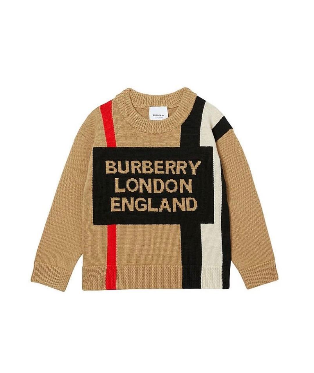 BURBERRY Коричневый шерстяной джемпер / свитер, фото 1