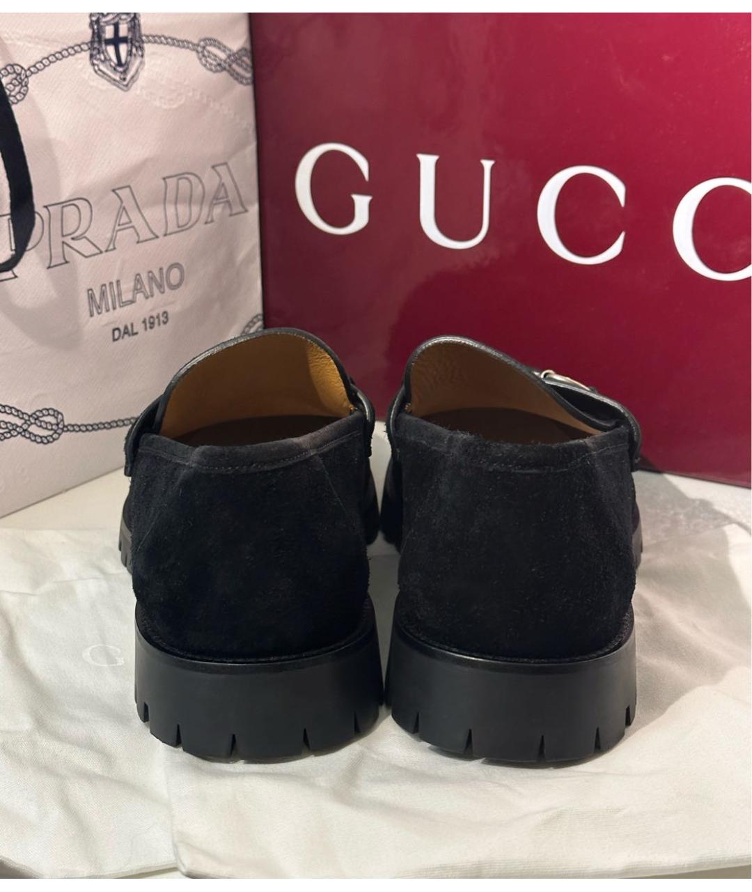 GUCCI Черные замшевые лоферы, фото 4
