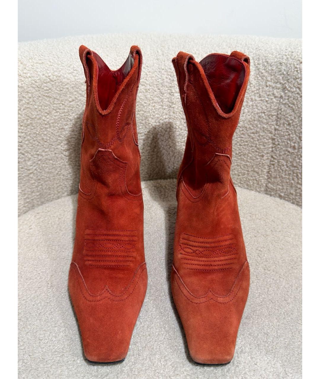 KHAITE Оранжевое замшевые ботильоны, фото 2