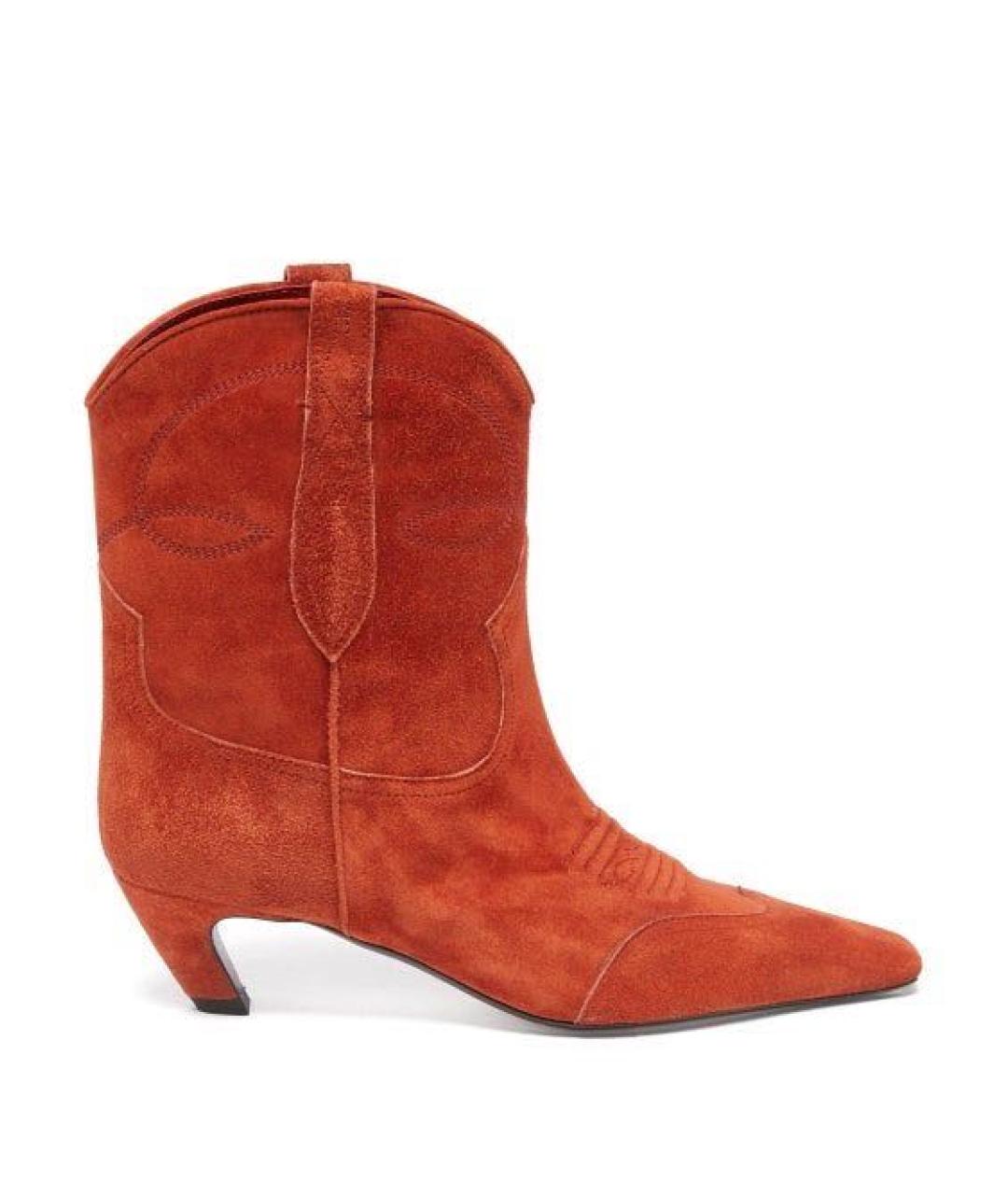 KHAITE Оранжевое замшевые ботильоны, фото 9
