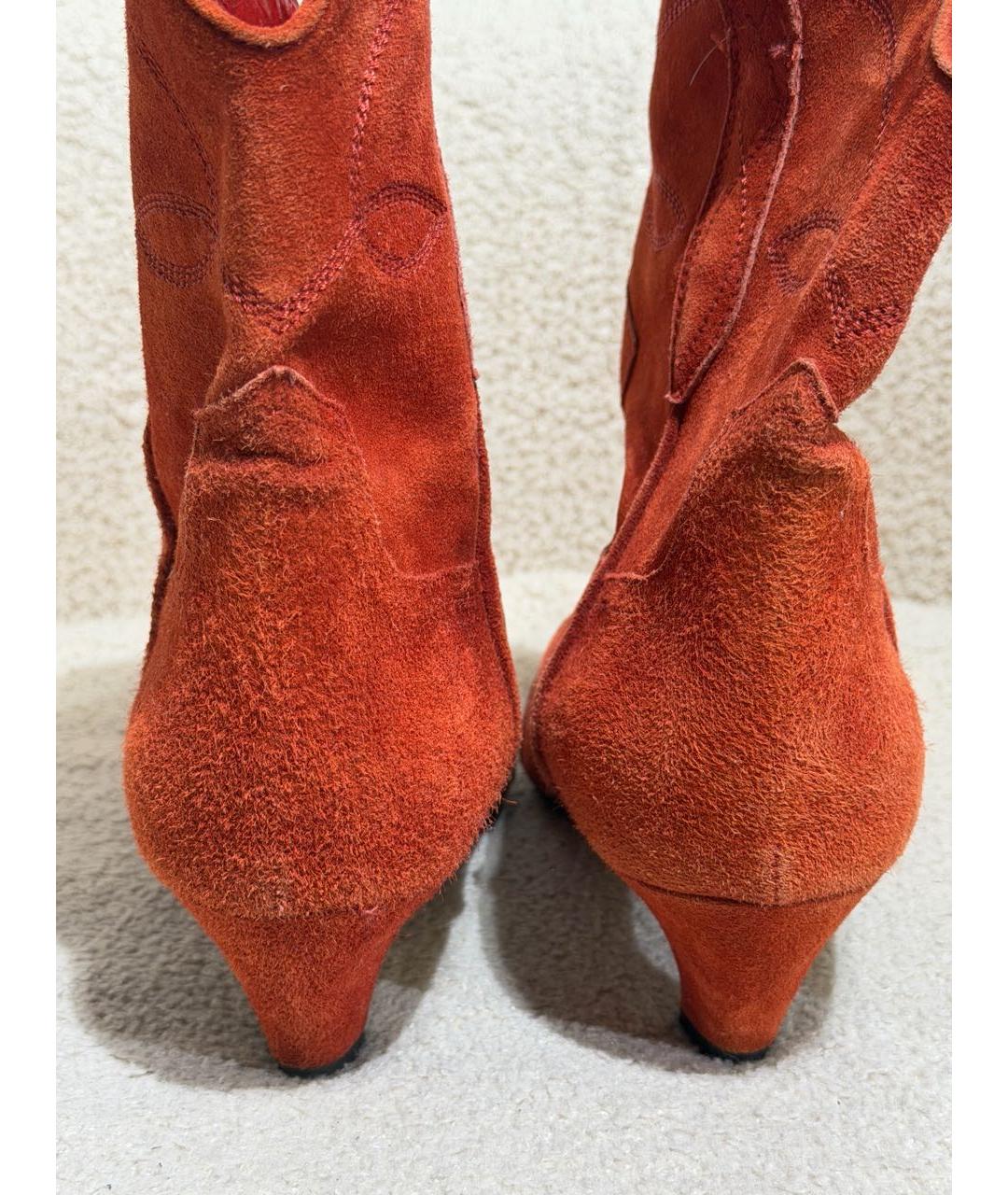 KHAITE Оранжевое замшевые ботильоны, фото 4