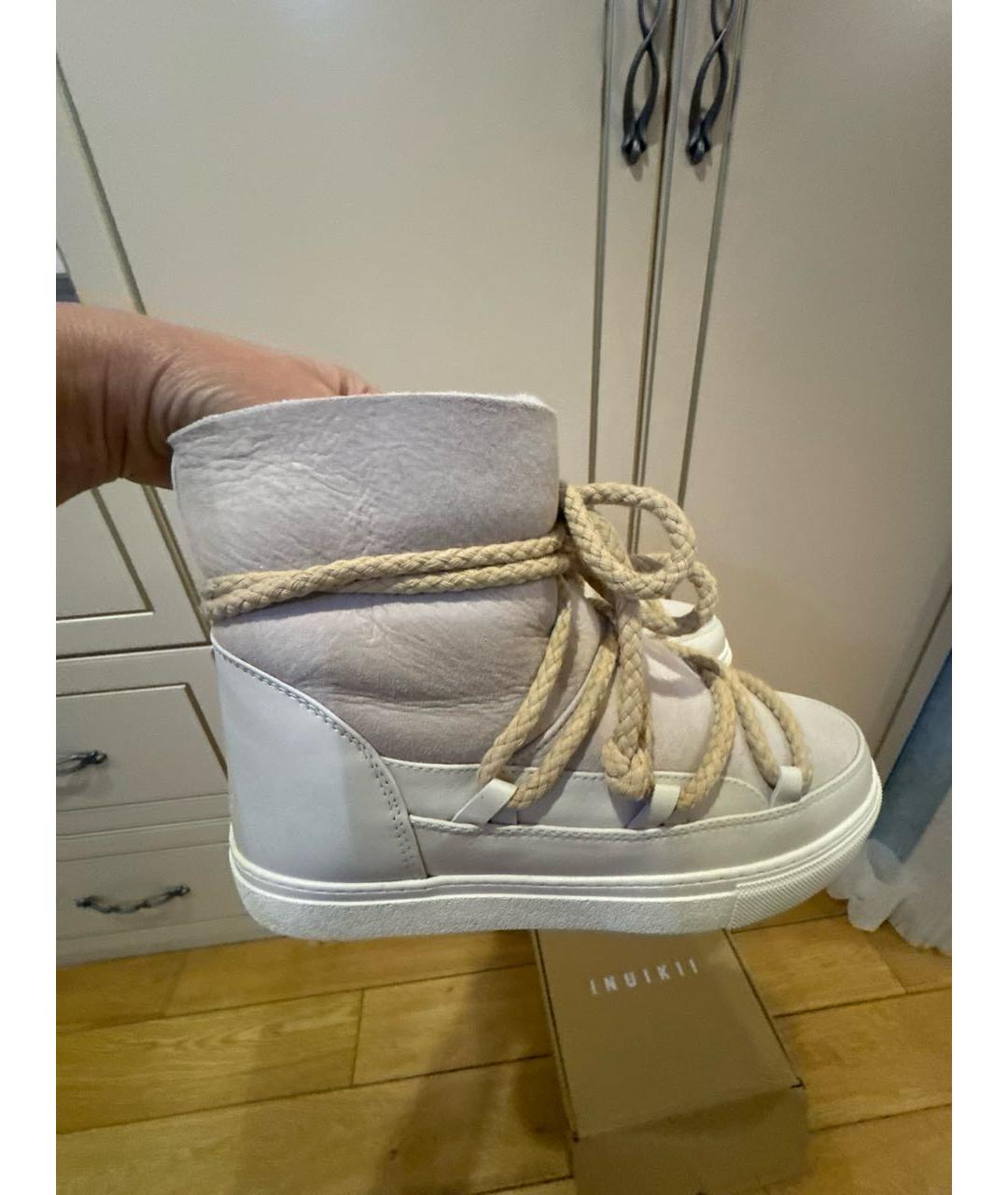 INUIKII Бежевые кожаные сапоги, фото 6