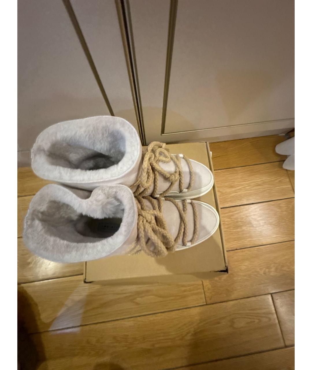 INUIKII Бежевые кожаные сапоги, фото 3