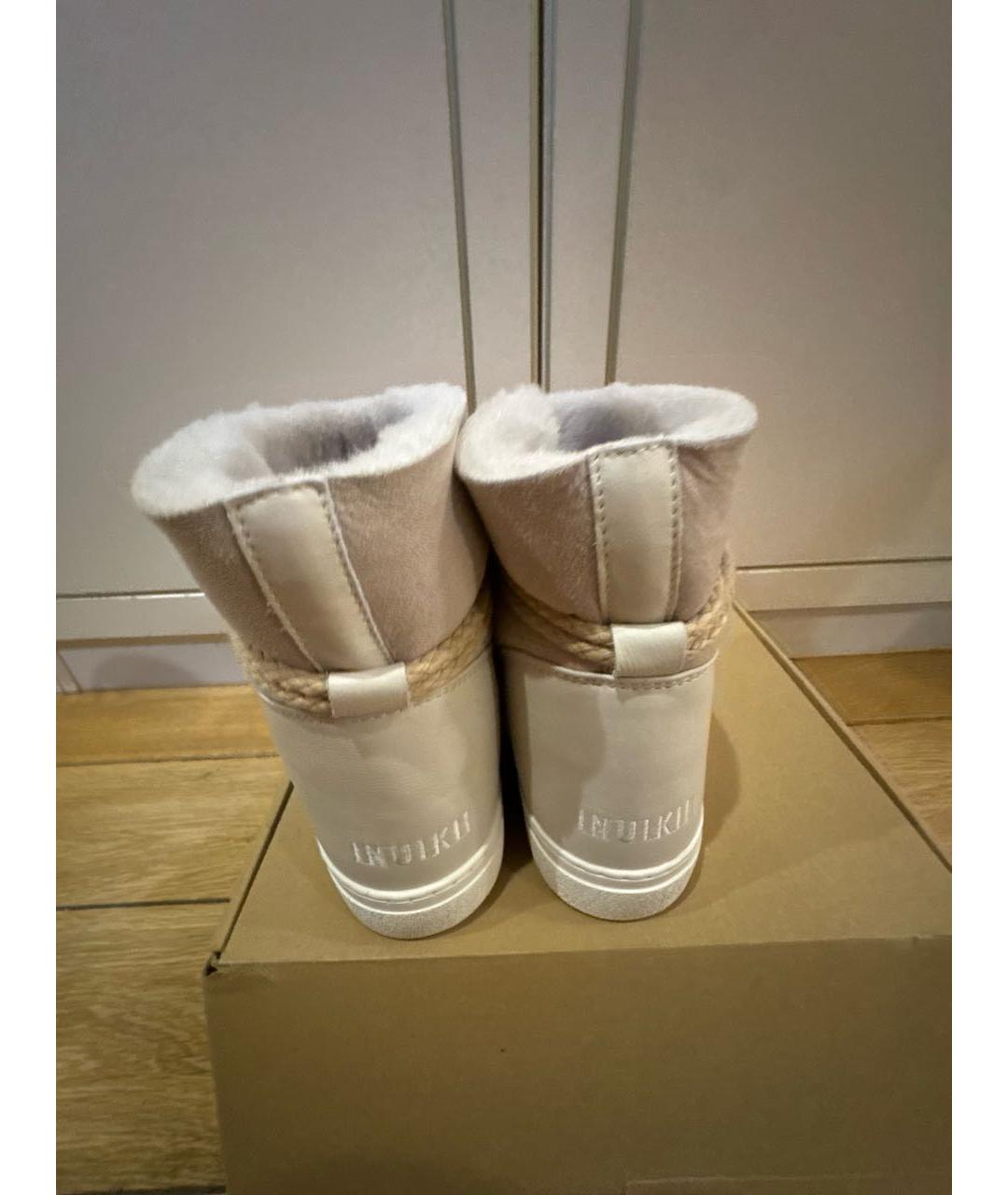 INUIKII Бежевые кожаные сапоги, фото 4