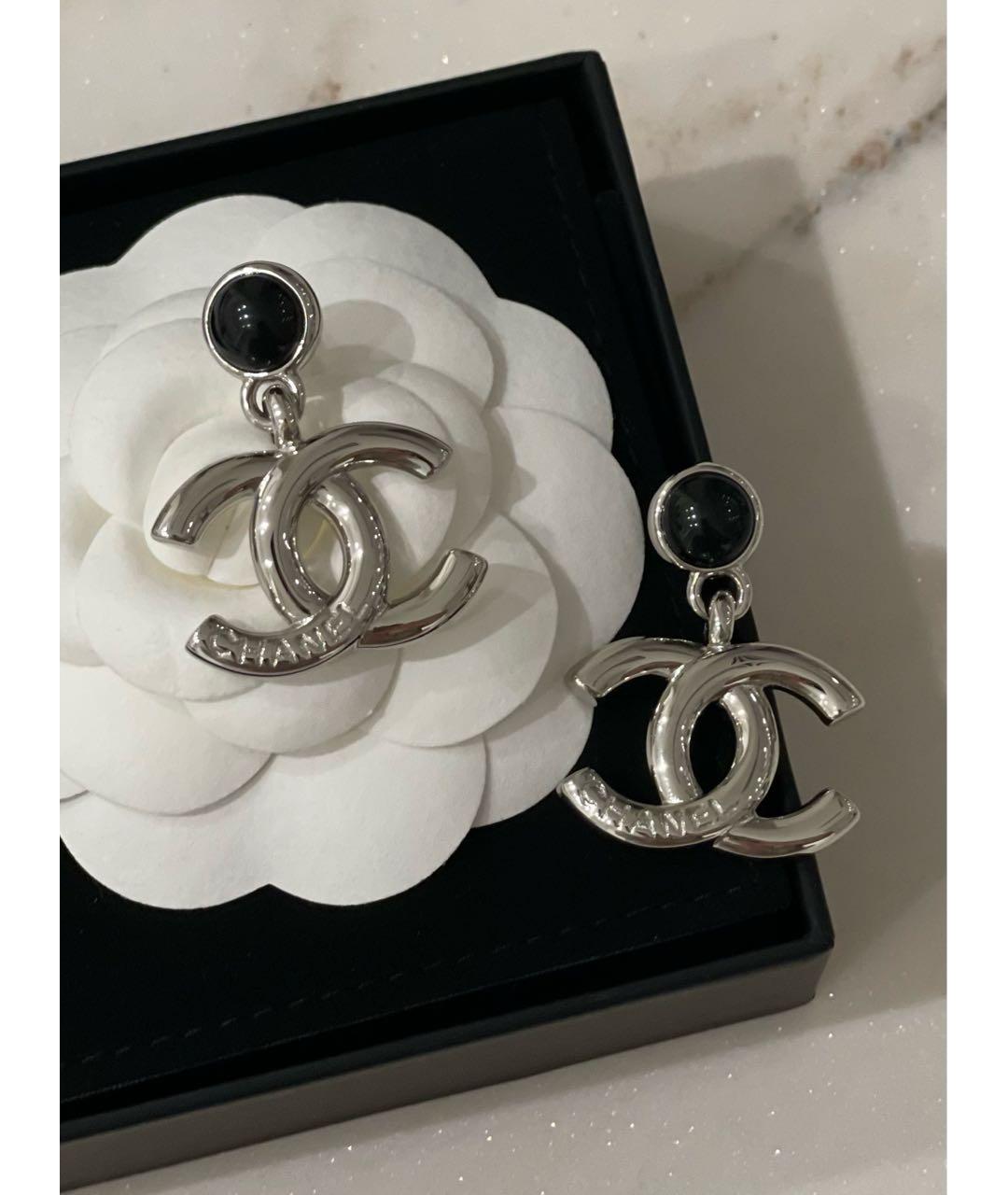 CHANEL Серебряные металлические серьги, фото 4