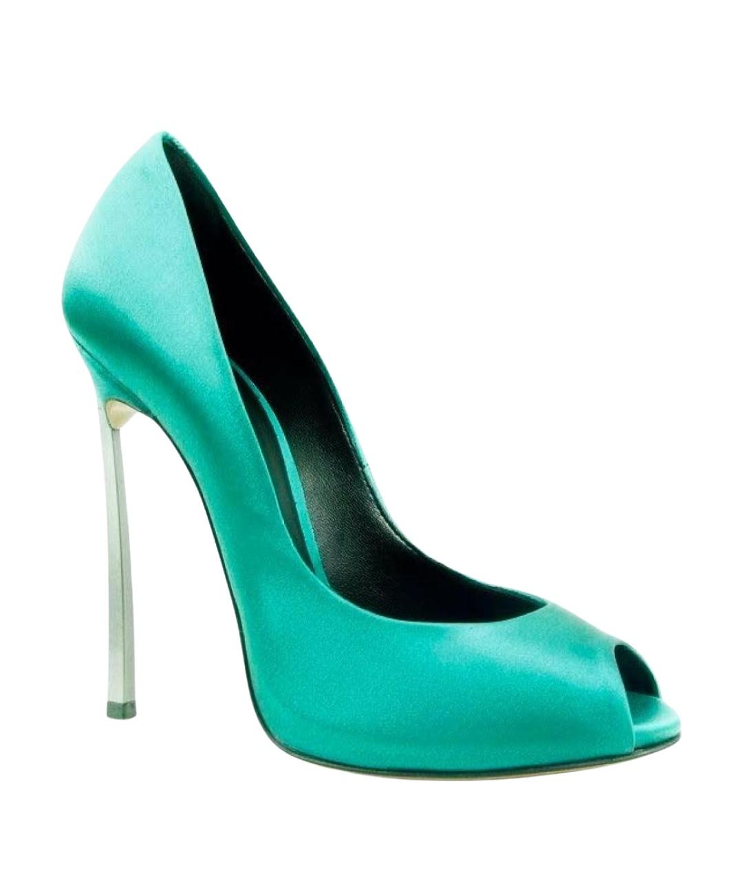 CASADEI Бирюзовые текстильные туфли, фото 1