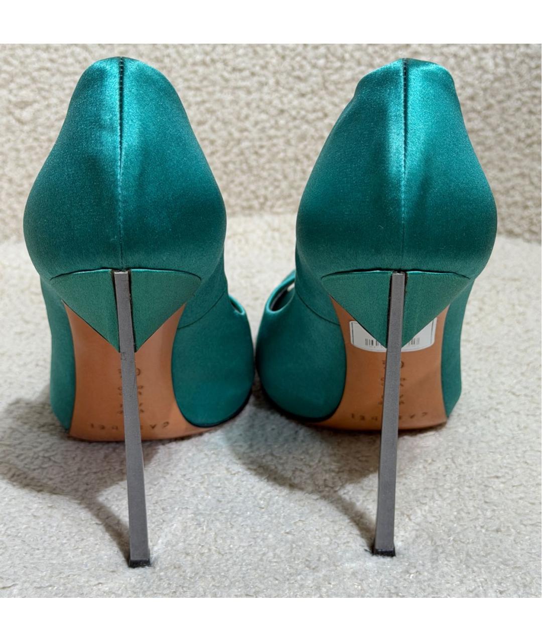 CASADEI Бирюзовые текстильные туфли, фото 4