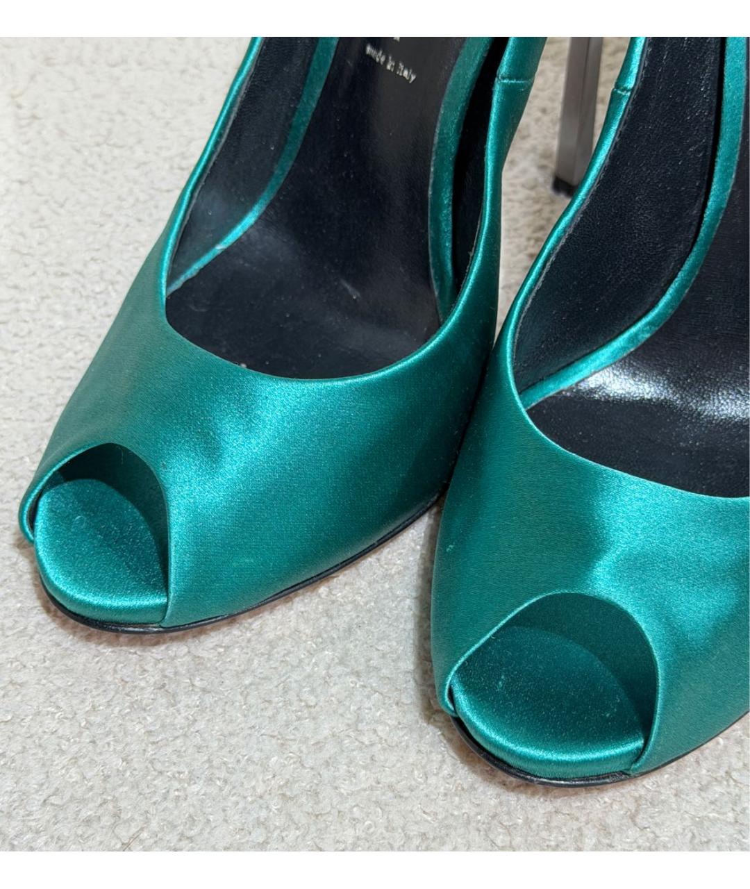 CASADEI Бирюзовые текстильные туфли, фото 6