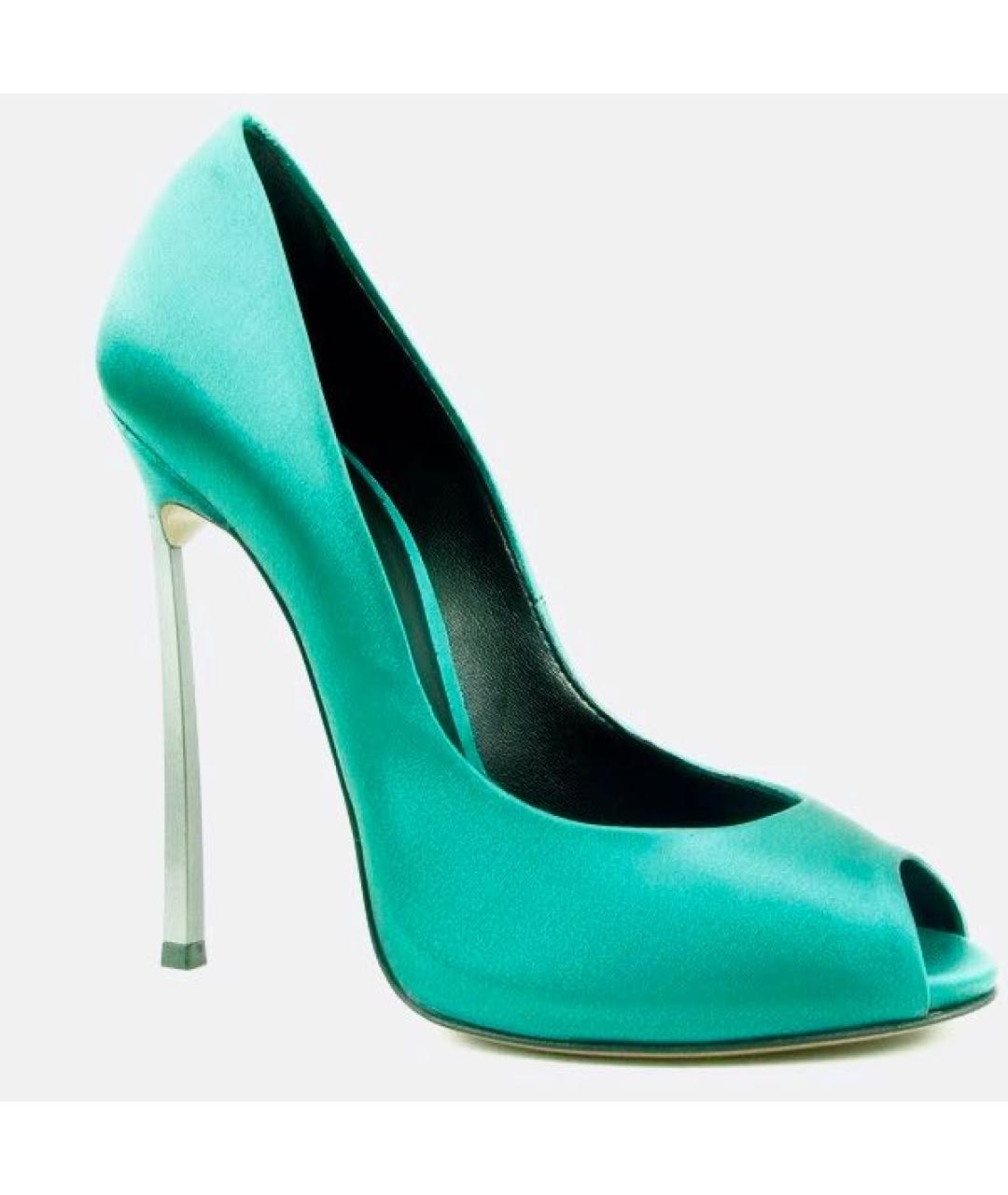 CASADEI Бирюзовые текстильные туфли, фото 8