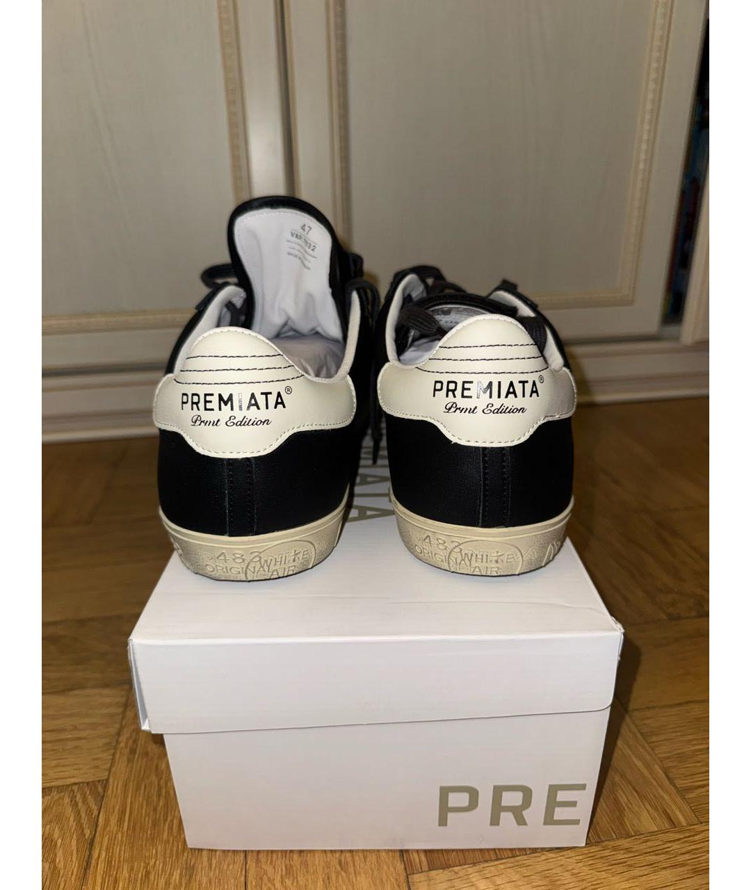 PREMIATA Черные кожаные низкие кроссовки / кеды, фото 3