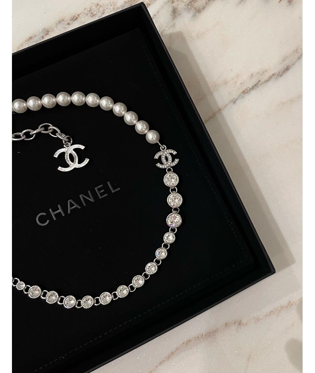 CHANEL Серебряное металлическое колье, фото 2